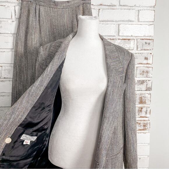 Vintage 70s 80s Royce Ltd New York Tweed Skirt and Double-Breasted Blazer Set 12 - Picture 16 of 16